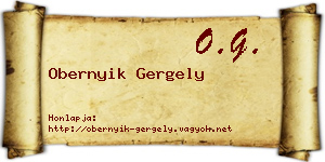 Obernyik Gergely névjegykártya